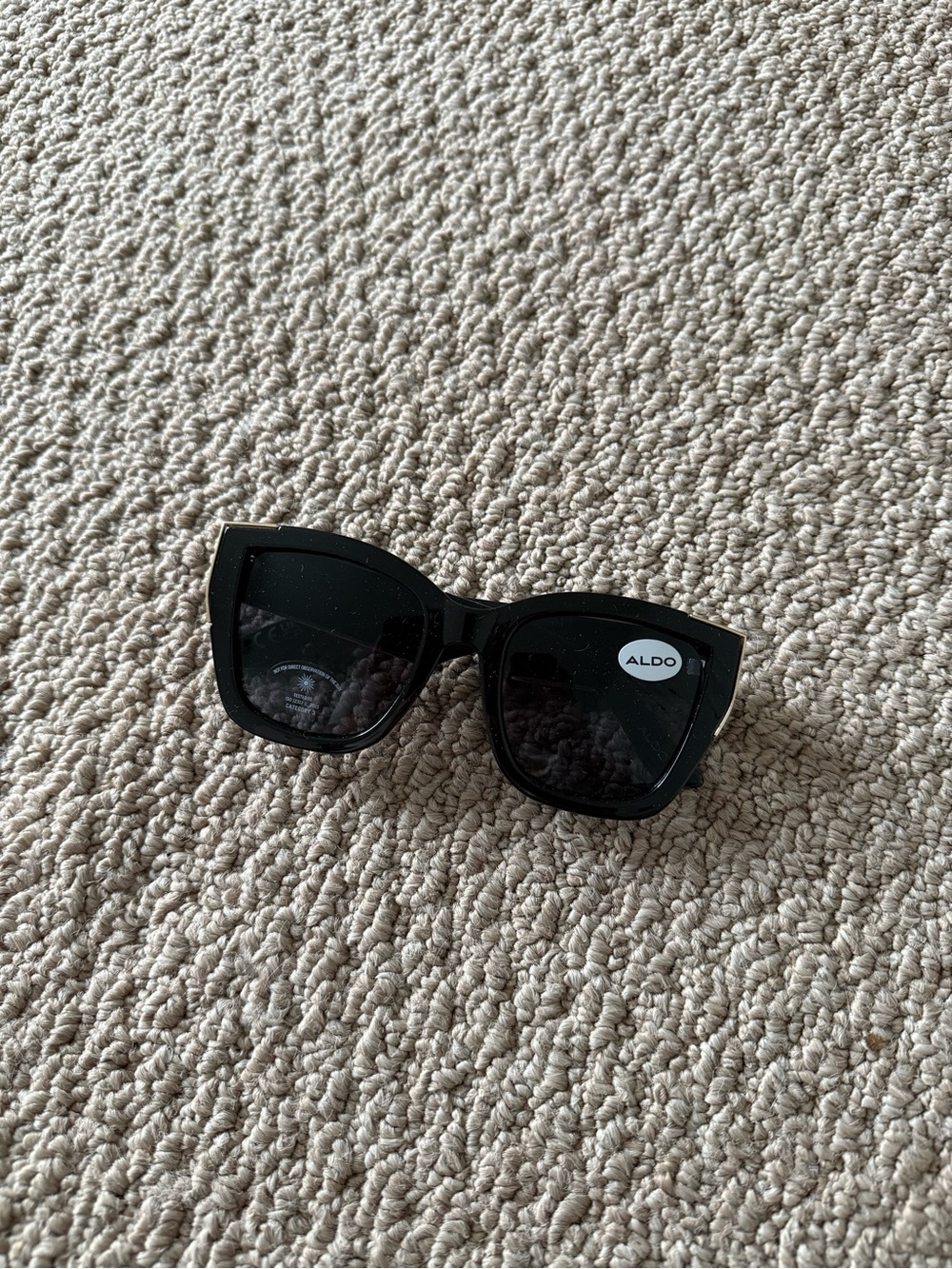 ALDO Black Oversized Square Cat-Eye Sunglasses